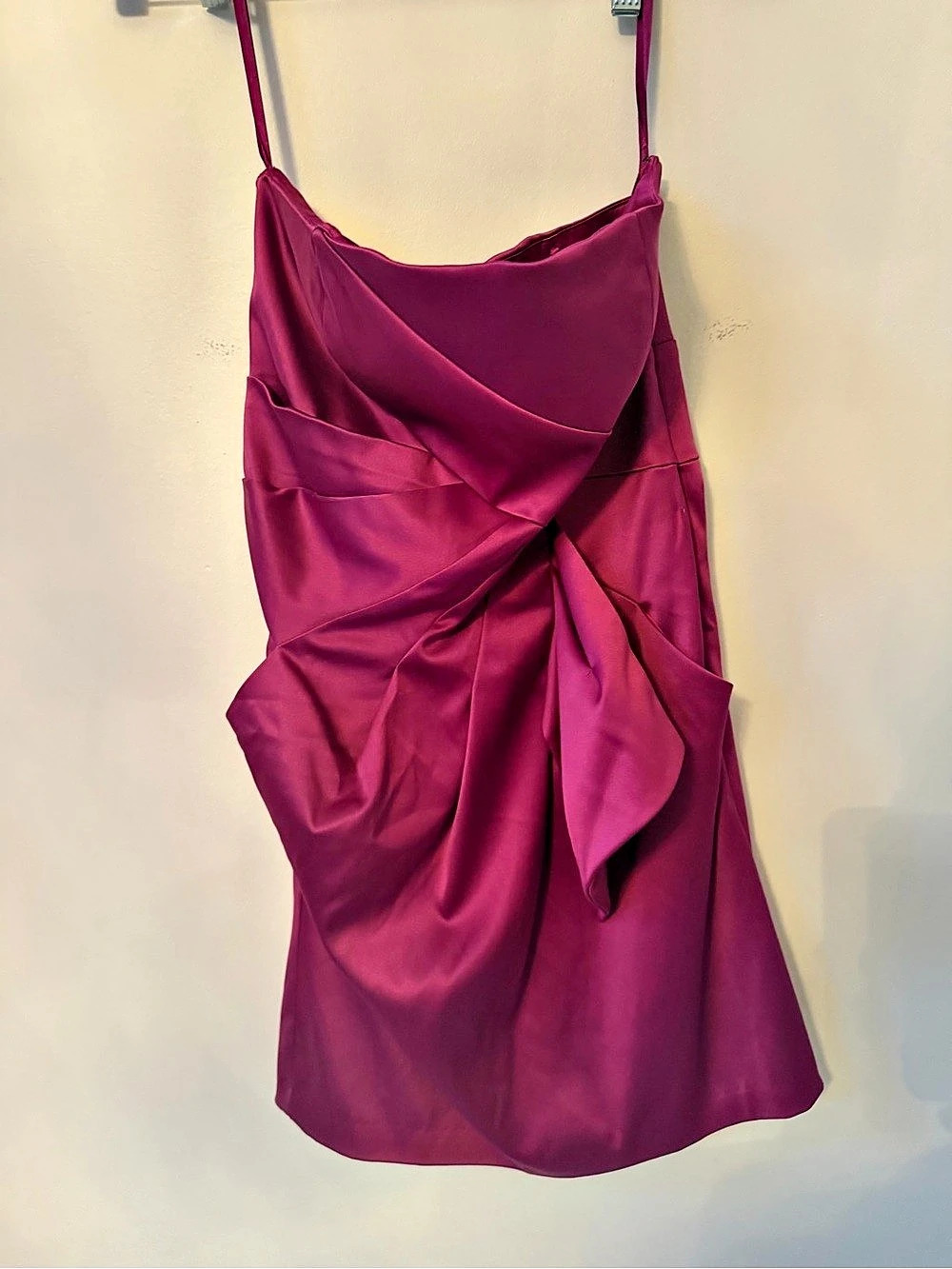 Max and Cleo strapless Draped Mini Dress in hot Pink Size 8 NWT
